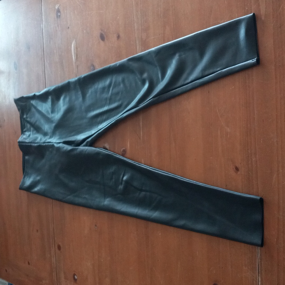 Joie Womans Moto Black Faux Leather Medium Leggings